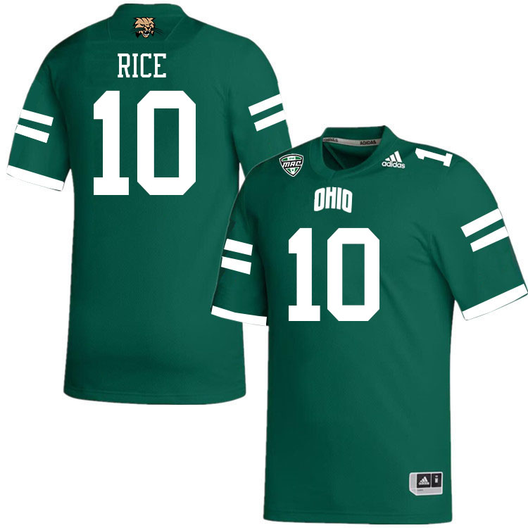 Ohio Bobcats #10 Cam Rice College Football Jerseys Stitched-Green